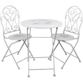 Clayre & Eef Bistroset bistrotafel bistrostoel 3-delig Ø 60x70 ijzer