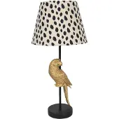 Clayre & Eef Tafellamp papegaai Ø 25x51 cm beige zwart kunststof rond