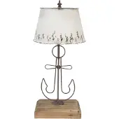 Clayre & Eef Tafellamp Ø 35x79 cm bruin hout ijzer bureaulamp