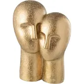 J-Line hoofd koppel resine goud 31.5x21.5x42.5cm