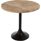J-Line tafel bar rond hout/metaal /zwart 65x65x60.5cm