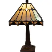 Clayre & Eef Tiffany tafellamp 23x23x38 cm glas bureaulamp