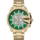 Diesel Analoog horloge 'Mega Chief' goud / groen