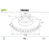 Valeo 186882 Remschijf