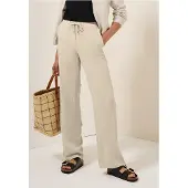 Cecil Dames Gestructureerde broek met rechte leg in Beige, Gr: XS