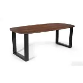Rousseau Tafel 'tommy' 220x100 cm deens ovaal u-poot mango hout bruin