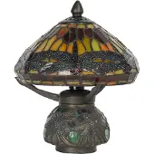 Clayre & Eef Tiffany tafellamp Libella, multicolor, Woon-/ Eetkamer, Glas, Tiffany, tafellamp