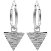 Karma Symbols oorbel triangle wood Zilver-M2027