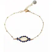 Go Dutch Label Armband ovaal goud Blauw B1767-3