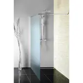 Aqualine Pilot inloopdouche opaalglas 100x190cm chroom