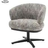 Tower Living Eetkamerstoel Perca draaibaar Chenille - TED 8 white-grey