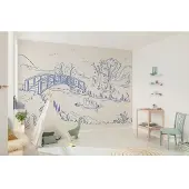 Komar Kinderbehang Disney Winnie the Pooh Blue Ink (1 stuk)