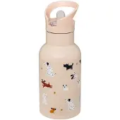 Atmosphera Kids Back to school - Drinkfles RVS - Beige - 350 ML - Hondjes