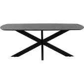 MySons Eetkamertafel Akagi ovaal | hout zwart 210x78x105 cm eettafels | NADUVI