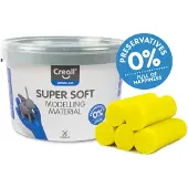 Creall Supersoft boetseerklei - geel - hersluitbare emmer - 1750 gram - glutenvrij - gemaakt in Nederland