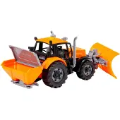 Cavallino Tractor met Sneeuw Ploeg Geel, Schaal 1:32