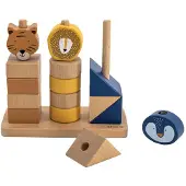 Trixie Stapeltoren - Houten Speelgoed - Stapelstenen voor Kinderen - Puzzel Stapelblokken - Vanaf 1 jaar - Stimuleert Ontwikkeling