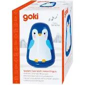 Goki Muziekdoos: GOEDENACHT KLEINE PINGUIN H11,5xdiam,7,5cm, melodie La-Le-Lu, in hout