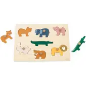 Trixie Houten Inlegpuzzel - Educatief Speelgoed - Puzzel voor Peuter - Vormenpuzzel met Dieren - 7 stukken