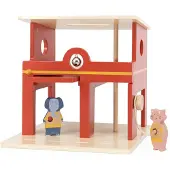 Trixie Baby Houten speelgoed - Brandweerkazerne - Met dieren - Brandweer Kazerne - Vanaf 3 jaar - Voor Jongens en Meisjes - FSC