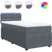 vidaXL Boxspring met matras fluweel donkergrijs 100x200 cm