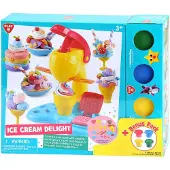 Playgo Play klei speelgoed IJsjes maken set met 4 kleipotjes boetseerklei.