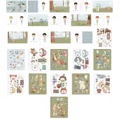 Little Dutch sticker- en aankleedboek Dress me up Jim, Forest Friends - Bambolino Toys