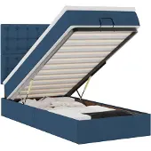 vidaXL Ottoman bed met matras 80x200cm stof blauw