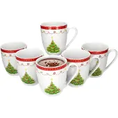 MamboCat Set van 6 Christmas Dream koffiemokken porselein
