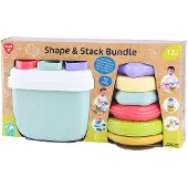 Playgo Play vormenstoof en stapel speelgoed - educatief biobased speelgoed 19-delig.