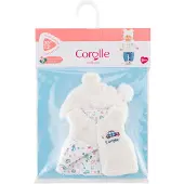 Corolle winterset babypop kleding wit 30cm - poppenoutfit.