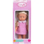 Corolle babypop Mini Corolline Rosy met roze geruite jurk pop.