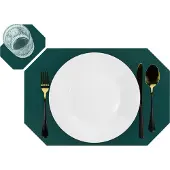 Krumble Placemat met onderzetter - PU Leer - Donkergroen
