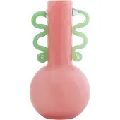 Present Time Vaas Fiesta Medium - Roze - Ø14cm - Glas - Scandinavisch - Bloemenvaas - Woondecoratie - Decoratieve vaas voor woonkamer of slaapkamer