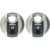 Masterlock Hangslot - RVS Discusslot - Weersbestendig - 70 mm - 2 stuks - M40EURT