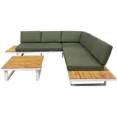Eurofleur Aanbieding Dilos loungeset wit hoekset L253 x B253 cm