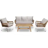 Own Verena loungeset teak wit 4-delig