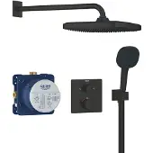 GROHE precision thermostat perfect shower set met vitalio comfort 250 mat zwart