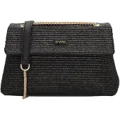 Charm London Rieten Crossbody Schoudertas Paris Zwart