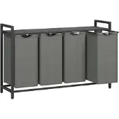 Mazazu - Wasmand - 4 vakken - Zwartgrijs - 116x33x72