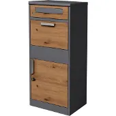 ML-Design Pakketbrievenbus 50x112x37 cm antraciet/eikenlook van gegalvaniseerd staal ML design