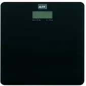 MSV Personen weegschaal - zwart - glas - 30 x 30 cm - digitaal - Weegschalen