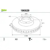 Valeo 186829 Remschijf