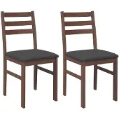 vidaXL Eetkamerstoelen met kussens 2 st massief hout rubber bruin