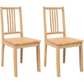 vidaXL Eetkamerstoelen 2 st massief hout naturel rubber