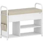 Mazazu - Schoenenrek - Met zitting - Beige - Wit - 30x80x62.2