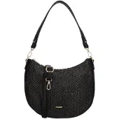 Charm London Rieten Crossbody Schoudertas Paris Zwart