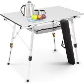 Arebos campingtafel 120 x 70 cm roltafel aluminium klaptafel outdoor zilver