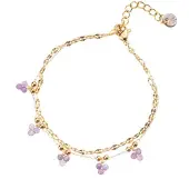 Go Dutch Label Armband (sieraad) 3 paarse kraaltjes B2318-2