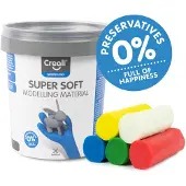 Creall Super soft boetseerklei - set 5 kleuren - hersluitbare emmer - 450 gram - assortiment - glutenvrij - gemaakt in Nederland